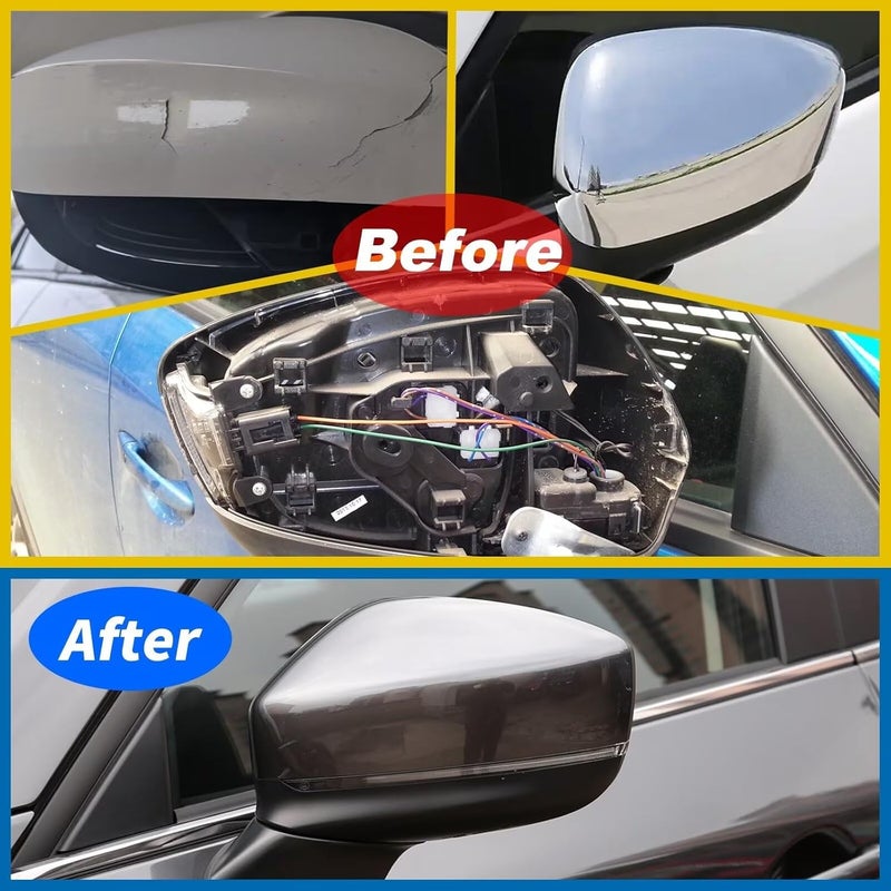 Goholy Car Door Side Rearview Mirror Cover Compatible With Mazda CX-5 CX5 2017 2018 2019 2020 2021 Housing Rearview Mirror Protective Cover Steel Platinum Ash Left Driver Side - Image 3